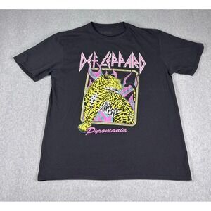 Def‎ Leppard Pyromania Shirt Mens Large Black Tee Short Sleeve Band Music Retro